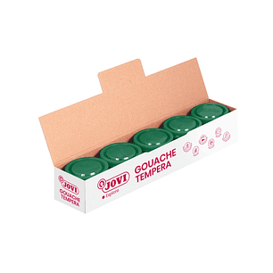 Jovi Bote de Tempera Escolar 35ml - Aplicacion en Multiples Superficies - Uso con Pincel, Rodillo o Espatula - Colores Mezclables - Color Verde Oscuro
