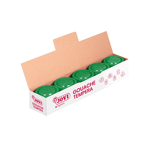 Jovi Bote de Tempera Escolar 35ml - Aplicacion en Multiples Superficies - Uso con Pincel, Rodillo o Espatula - Colores Mezclables - Color Verde