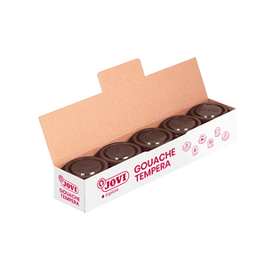 Jovi Bote de Tempera Escolar 35ml - Aplicacion en Multiples Superficies - Uso con Pincel, Rodillo o Espatula - Colores Mezclables - Color Marron