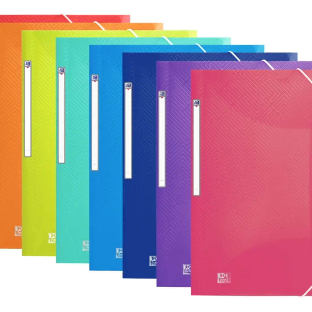 Oxford Urban A3+ Carpeta de Gomas con 3 Solapas A3+ - Plastico Translucido - Lomo de 15mm Ampliable hasta 25mm - Colores Surtidos 1