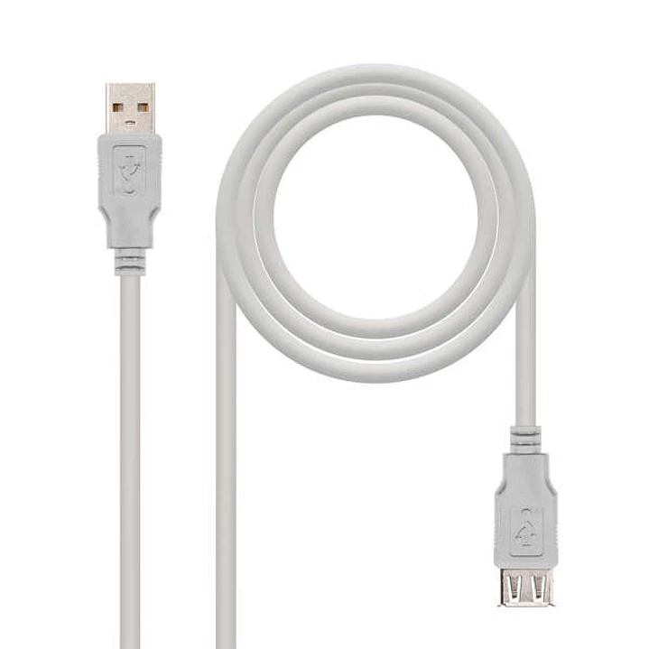 Nanocable Cable Prolongador USB-A 2.0 Macho a USB-A Hembra 1.80m 1