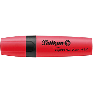 Pelikan Subrayador Textmarker 490 - Base de Agua - 3 Anchos de Trazo - Color Rojo Fluorescente