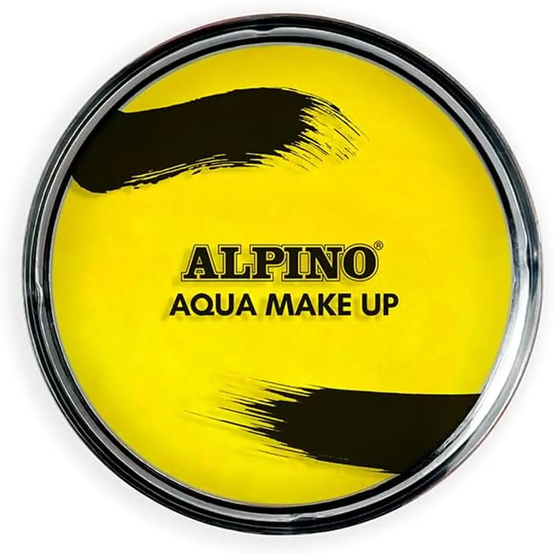 Alpino Aqua Make-up Polvera de Maquillaje Facial Acuarelable - Se Lava con Agua y Jabon - Color Amarillo 1