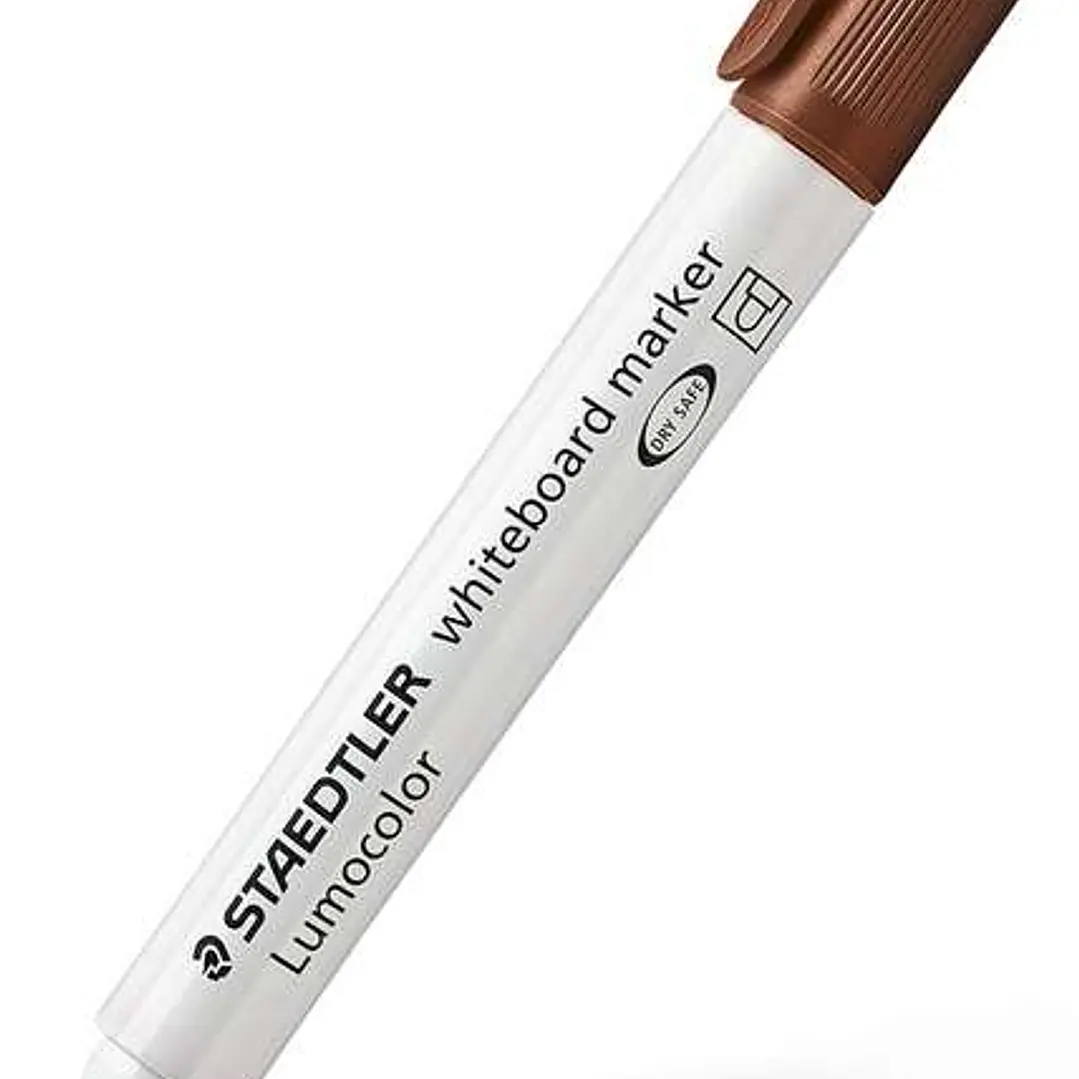 Staedtler Lumocolor 351 Rotulador para Pizarra Blanca - Punta Redonda - Trazo 2mm - Capuchon con Clip - Color Marron 1