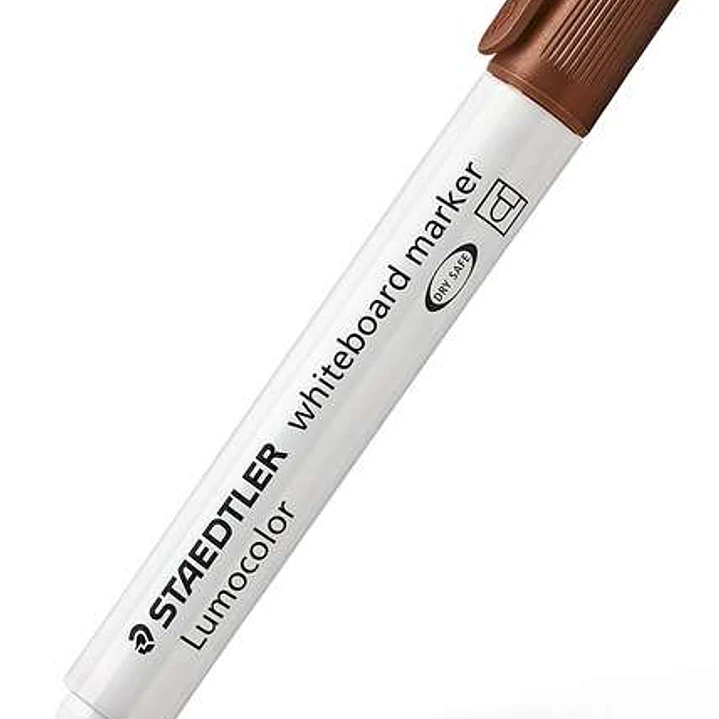 Staedtler Lumocolor 351 Rotulador para Pizarra Blanca - Punta Redonda - Trazo 2mm - Capuchon con Clip - Color Marron 1