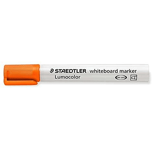Staedtler Lumocolor 351 Rotulador para Pizarra Blanca - Punta Redonda - Trazo 2mm - Capuchon con Clip - Color Naranja