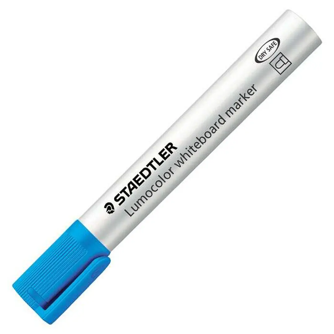 Staedtler Lumocolor 351 Rotulador para Pizarra - Punta Redonda - Trazo 2mm - Capuchon con Clip - Color Azul Claro 1