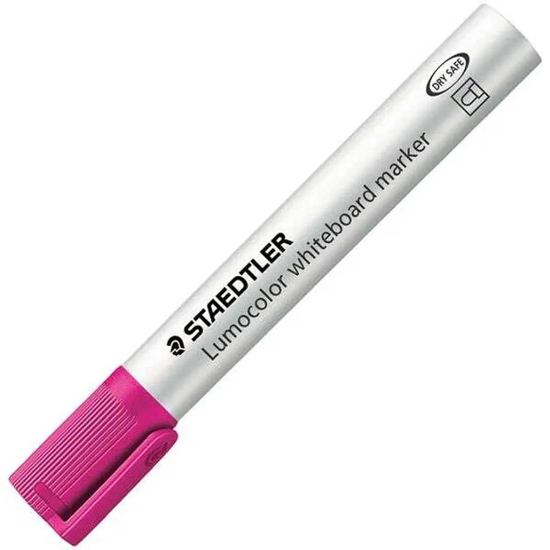 Staedtler Lumocolor 351 Rotulador para Pizarra - Punta Redonda - Trazo 2mm - Capuchon con Clip - Color Rosa 1