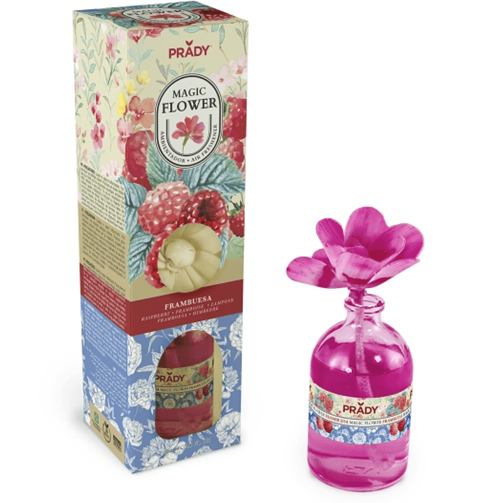 Prady Ambientador Magic Flower Frambuesa - Frasco de Cristal 100ml 1