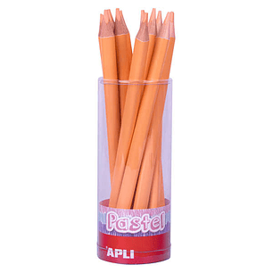 Apli Lapices Jumbo Pastel Salmon - Mina 5mm - Forma Triangular Ergonomica - Diametro 10mm, Largo 170mm - Pack 18 Unidades - Ideal para Expositor Jumbo