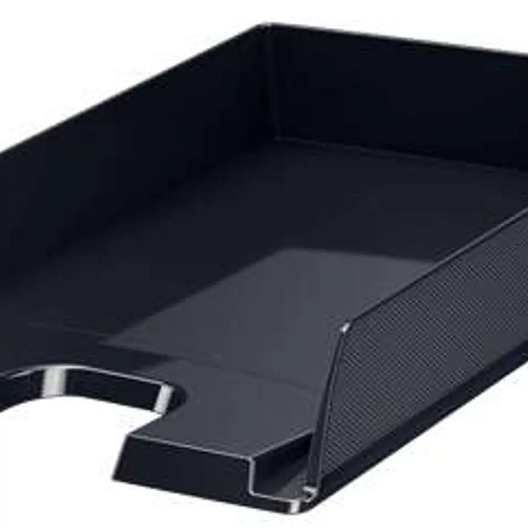 Esselte Europost Vivida Bandeja Portadocumentos - Formato Vertical - A4 - Espacio para Etiqueta Identificativa - Color Negro 1