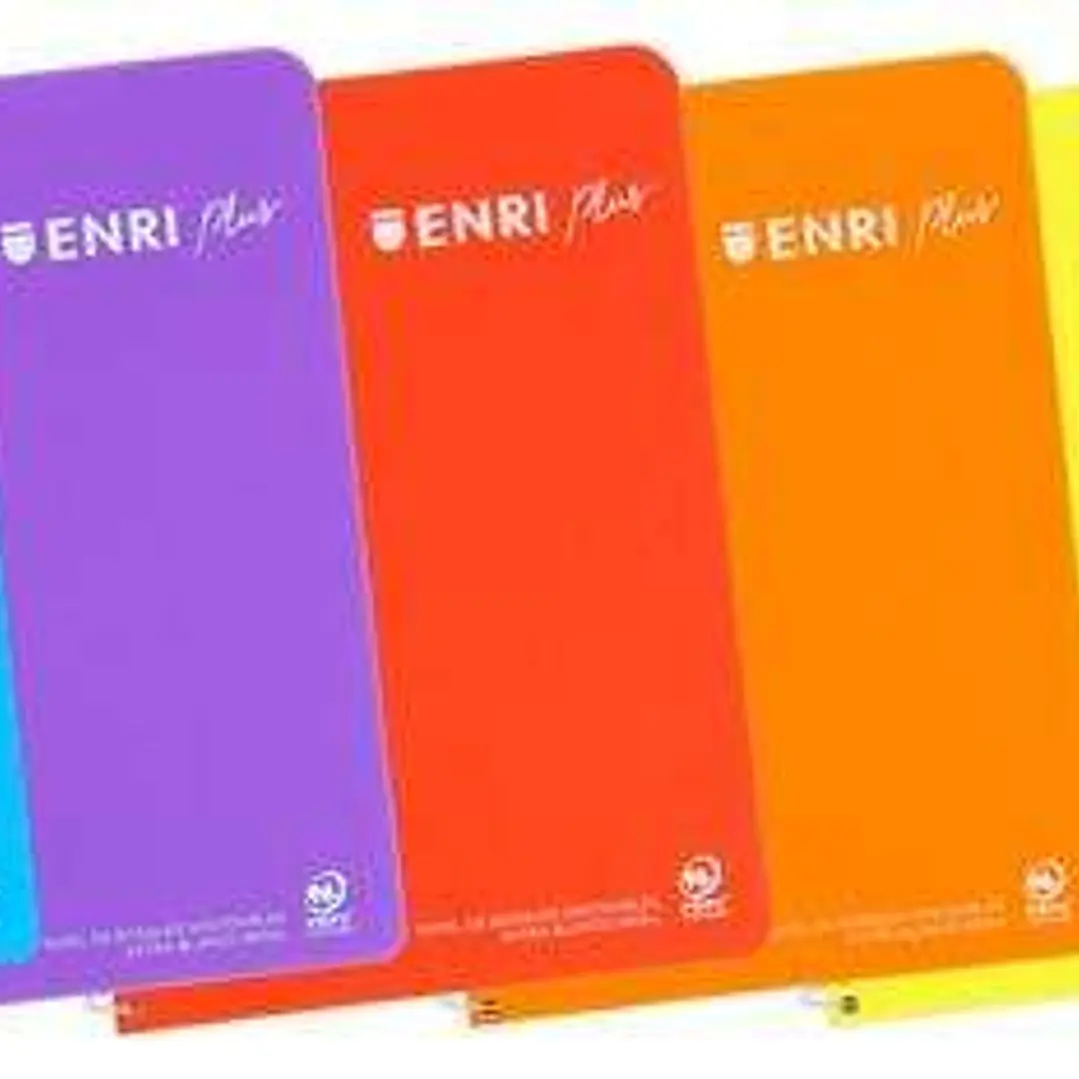 Enri Plus Cuaderno Espiral Formato Cuarto Pautado 3.5 con Margen - 80 Hojas 90gr - Cubierta de Plastico - Colores Surtidos 1