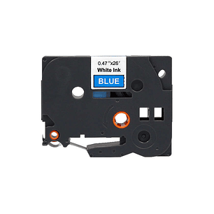 Brother TZe535 Cinta Laminada Generica de Etiquetas - Texto blanco sobre fondo azul - Ancho 12mm x 8 metros