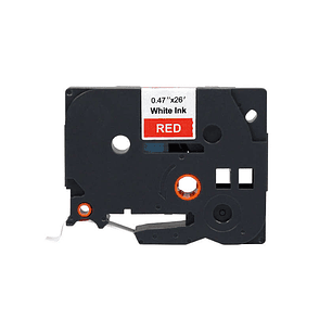 Brother TZe435 Cinta Laminada Generica de Etiquetas - Texto blanco sobre fondo rojo - Ancho 12mm x 8 metros