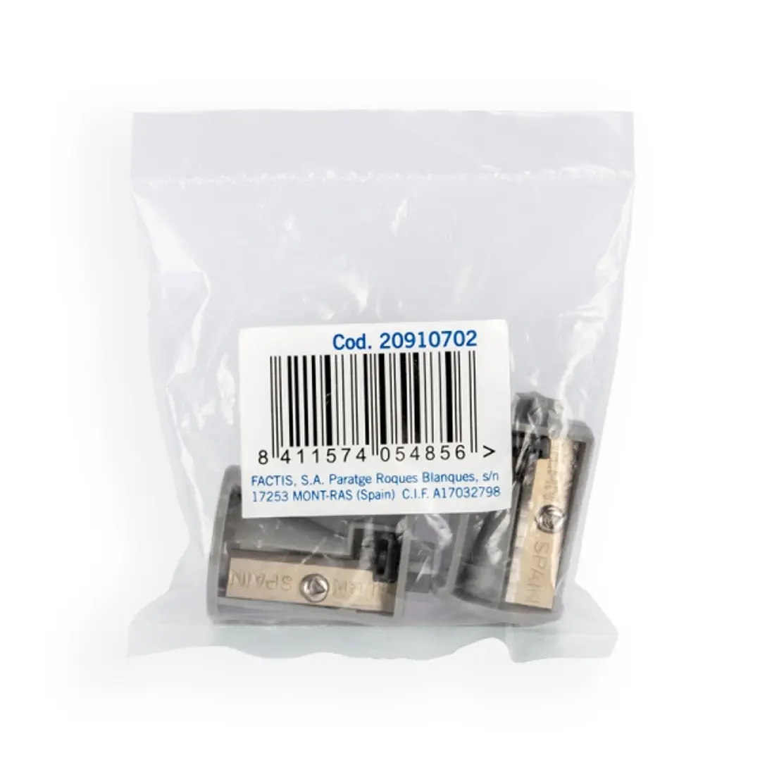 Milan Pack de 2 Sacapuntas de Recambio para Sacapuntas Electrico Doble - Maxi y Regular - Color Transparente 1