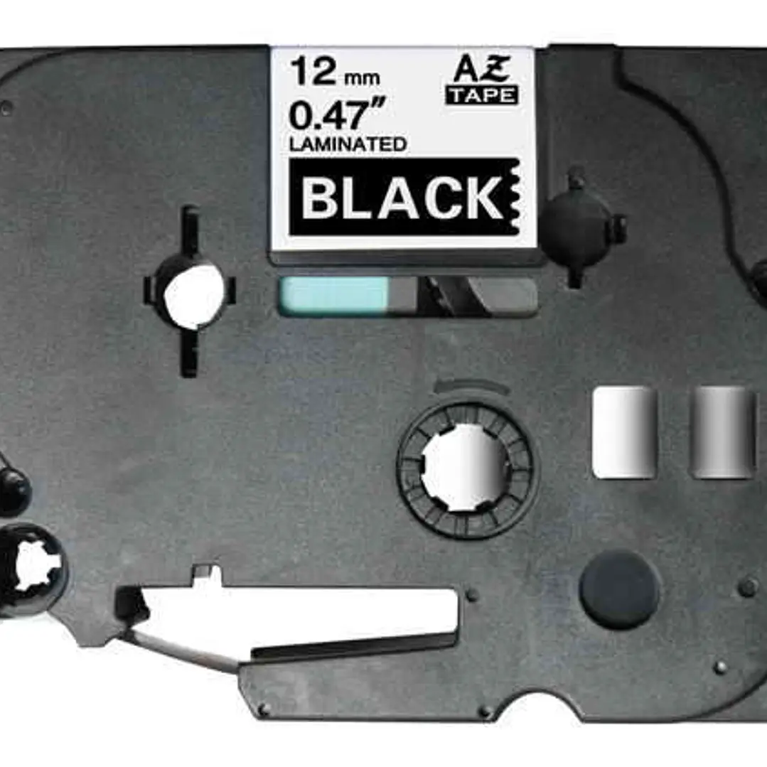 Brother TZe335 Cinta Laminada Generica de Etiquetas - Texto blanco sobre fondo negro - Ancho 12mm x 8 metros 1