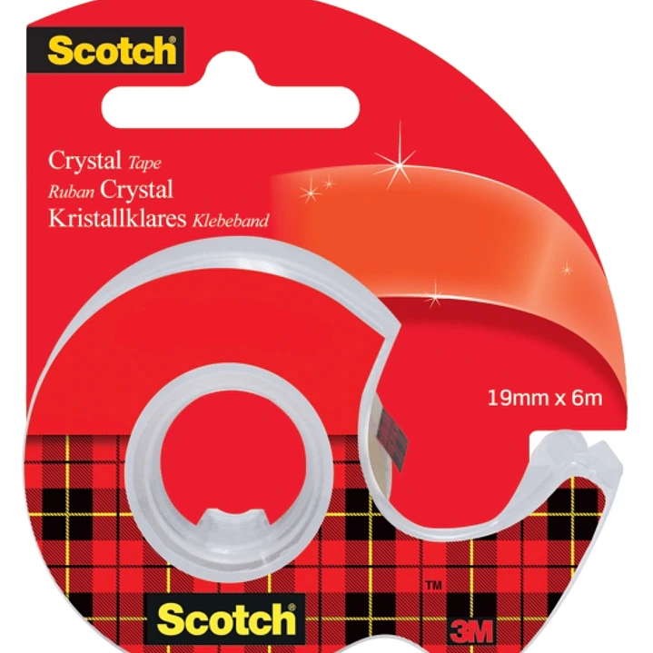 Scotch Crystal Cinta Adhesiva - Incluye Dispensador 19mm x 6m - Color Transparente 1