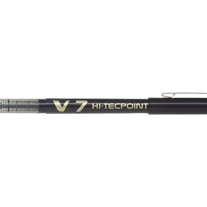 Pilot Boligrafo de tinta liquida V7 HI-Tecpoint Rollerball - Punta fina de aguja 0.7mm - Trazo 0.5mm - Color Negro 1