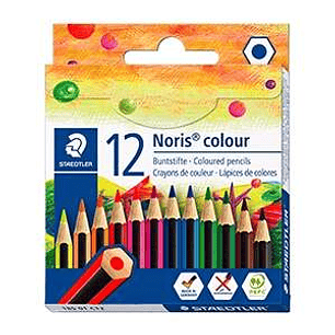 Staedtler Noris Colour 185 Pack de 12 Lapices Hexagonales de Colores - Resistencia a la Rotura - Material Wopex - Colores Surtidos