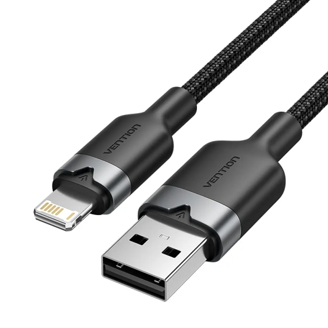 Vention Cable USB-A a Lightning 2.4A - 1m - Trenzado - Color Negro 1