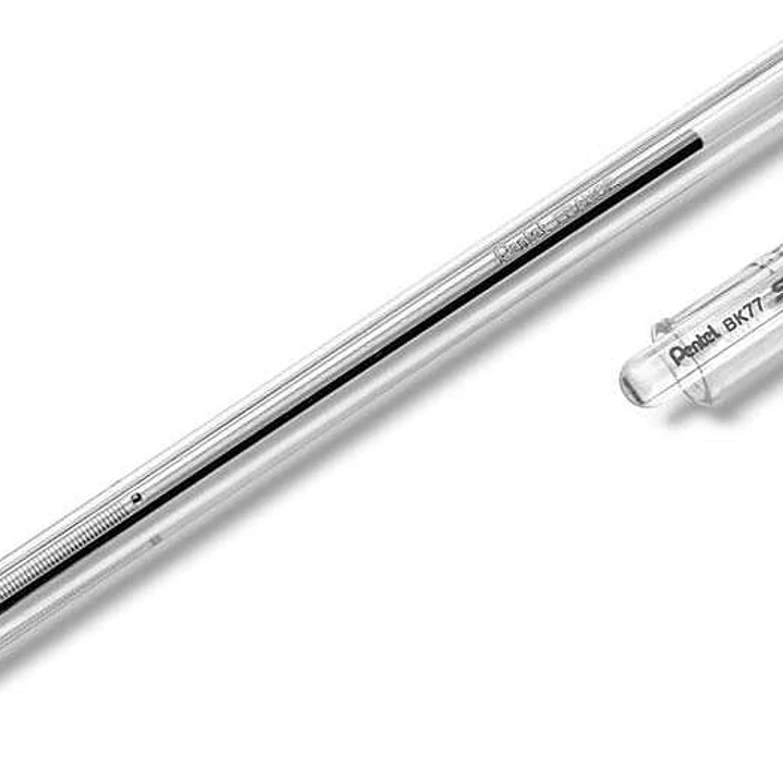 Pentel SuperB Boligrafo de Bola - Punta Fina 0.7mm - Trazo 0.35mm - Tinta con Base de Aceite - Color Negro 1