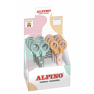 Alpino Pastel Tijera Escolar 13cm - Acero Inoxidable - Punta Roma - Colores Pastel Surtidos