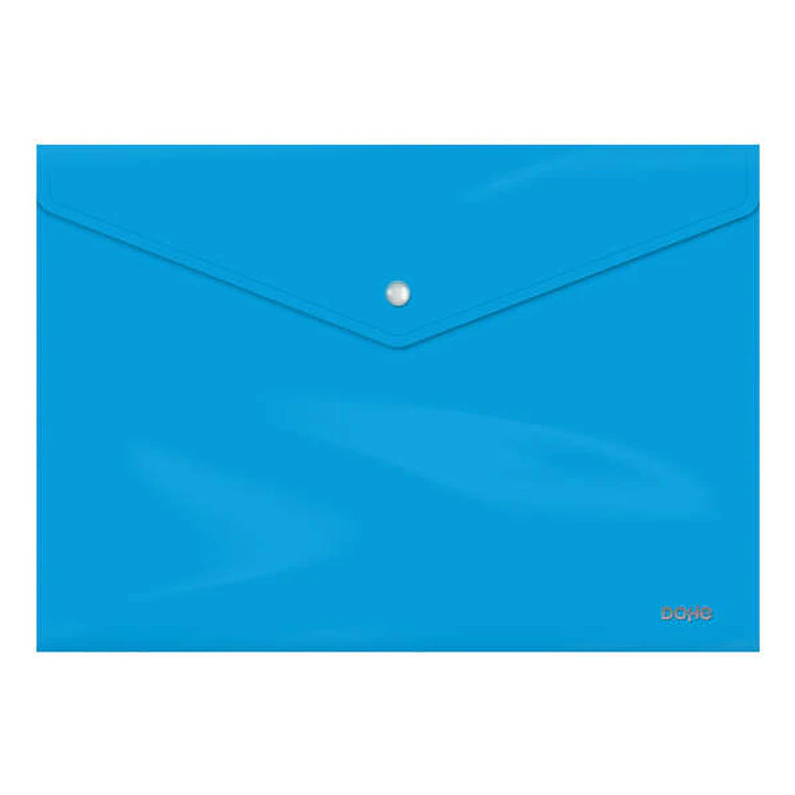 Dohe Sobre Portadocumentos Folio - Cierre de Broche - Polipropileno Cristal Opaco 200 Micras - Color Azul 1