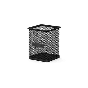 Erichkrause Compass Classic Portalapices Cuadrado 80×80×95mm - Elaborado en Acero Inoxidable - Color Negro