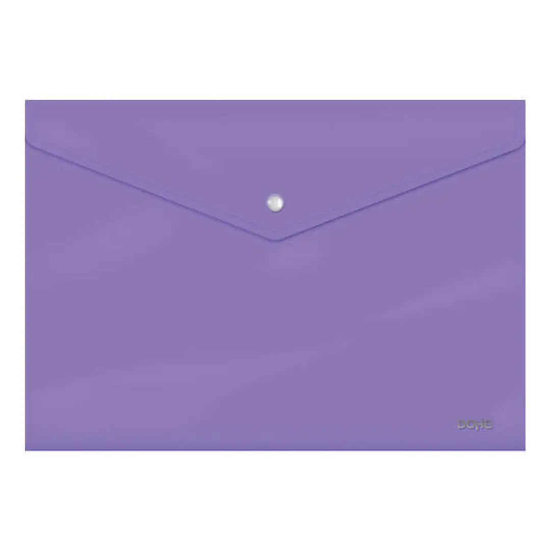 Dohe Sobre Portadocumentos Folio - Cierre de Broche - Polipropileno Cristal Opaco 200 Micras - Color Morado 1