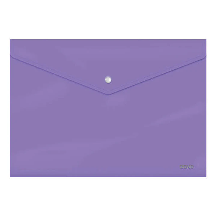 Dohe Sobre Portadocumentos Folio - Cierre de Broche - Polipropileno Cristal Opaco 200 Micras - Color Morado 1