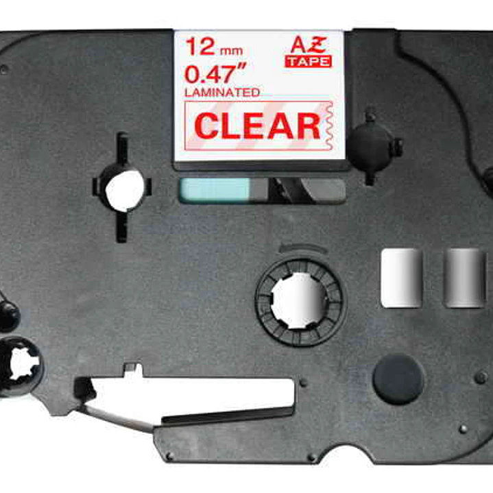 Brother TZe132 Cinta Laminada Generica de Etiquetas - Texto rojo sobre fondo transparente - Ancho 12mm x 8 metros 1