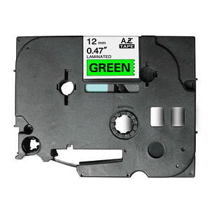 Brother TZe731 Cinta Laminada Generica de Etiquetas - Texto negro sobre fondo verde - Ancho 12mm x 8 metros