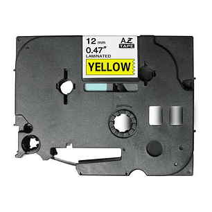 Brother TZe631 Cinta Laminada Generica de Etiquetas - Texto negro sobre fondo amarillo - Ancho 12mm x 8 metros