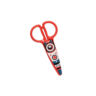 Dahle 54677 Kids Tijeras Infantiles 12cm para los mas Pequeños - Hojas de Plastico - Puntas Redondeadas - Modelo Cohete - Color Rojo