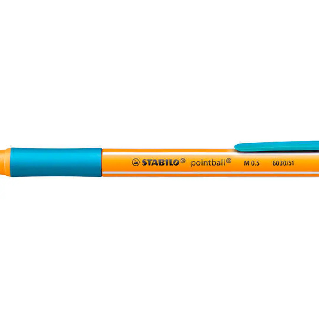 Stabilo Pointball Boligrafo Retractil - Punta de 1mm - Tinta con Base de Aceite - Recargable - 79% Plastico Reciclado - Grip Antideslizante - Color Tu 1