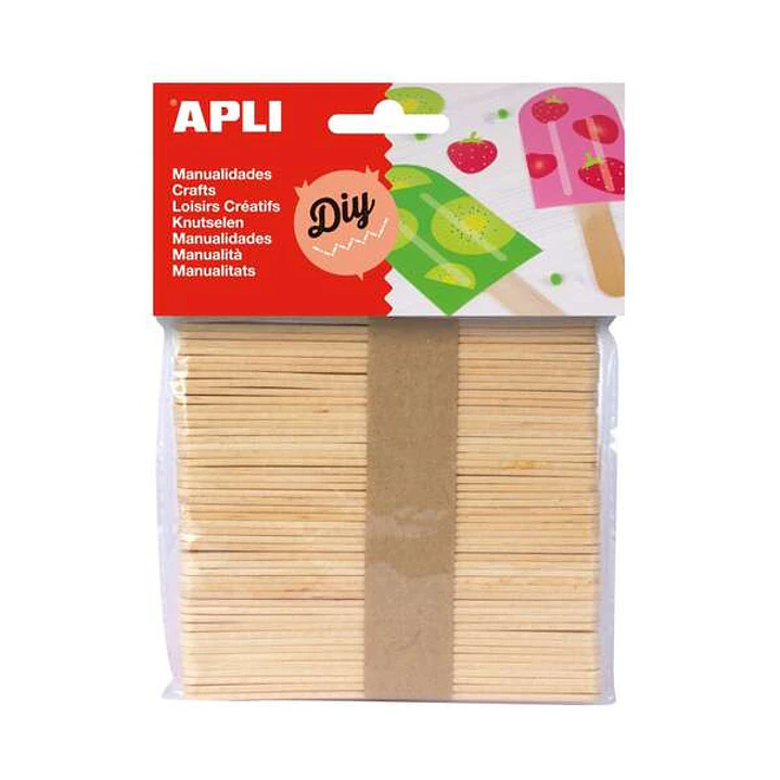 Apli Pack de 50 Palos Polo de Madera Natural 114 x 10 mm - Color Madera 1