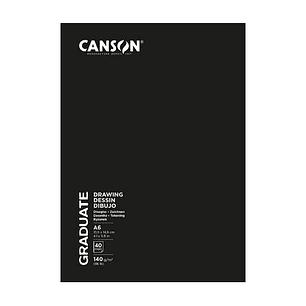 Canson Graduate Dibujo y Esbozo Cuaderno Grapado con 20 Hojas A4 - 140g - Grano Fino - Color Blanco