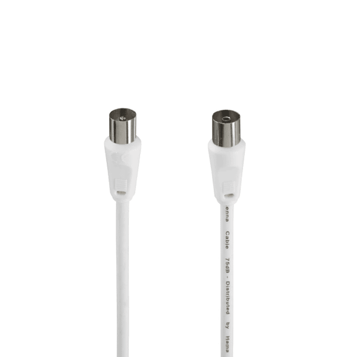 Hama Cable Coaxial de Antena Macho/Hembra - Longitud 10m - Doble Blindaje - Apantallamiento 75dB - Impedancia 75Ohm - Color Blanco 1