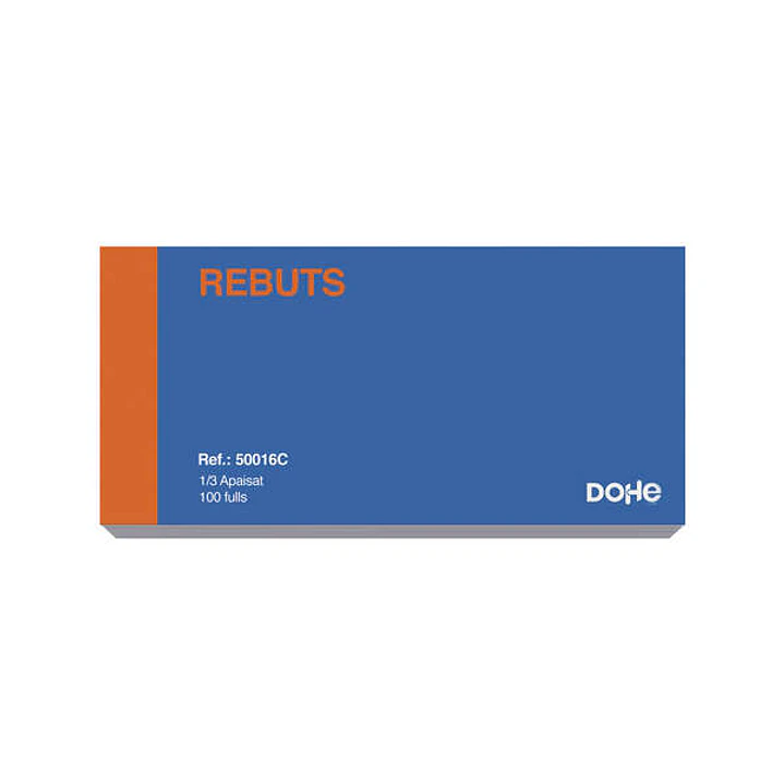 Dohe Talonarios Preimpresos a Dos Tintas - 100 Hojas - Tercio Apaisado - Sencillo 1