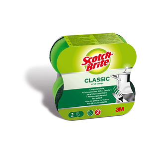 Scotch-Brite Classic Pack de 2 Estropajos de Cocina - Color Verde