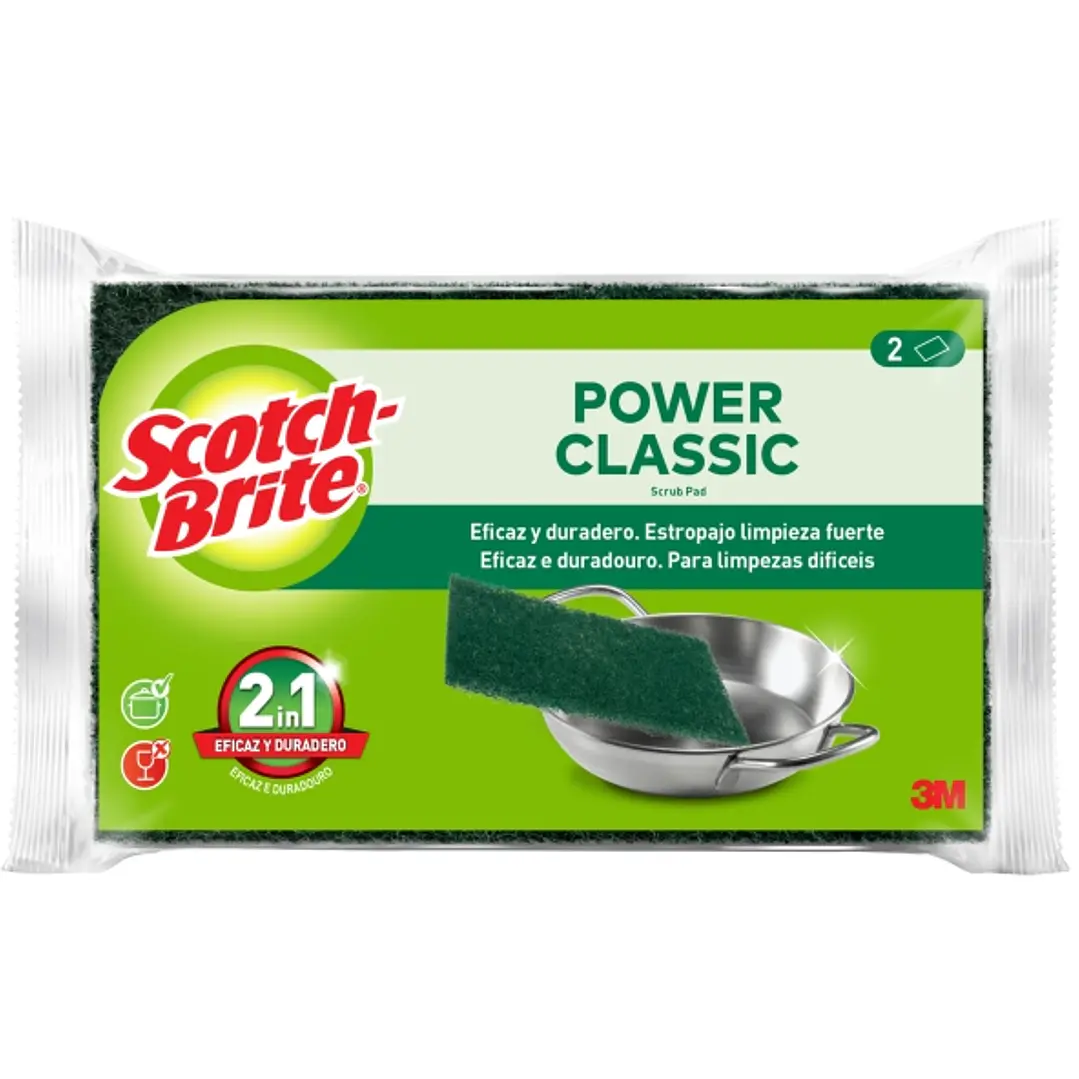 Scotch-Brite Classic Pack de 2 Estropajos de Cocina - Color Verde Oscuro 1