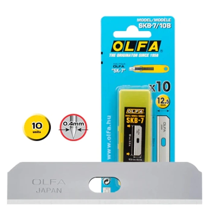 Olfa Pack de 10 Cuchillas de Respuesto para Cutters Olfa SK-7 - Acero Inoxidable 1