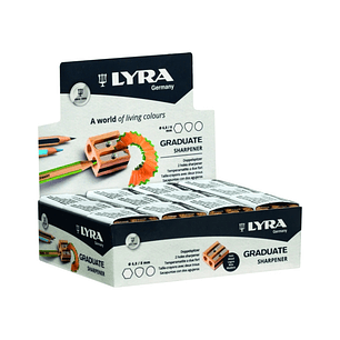 Lyra Graduate Sacapuntas Doble de Madera - Lapices hasta 8mm - Cuchilla de Alta Calidad