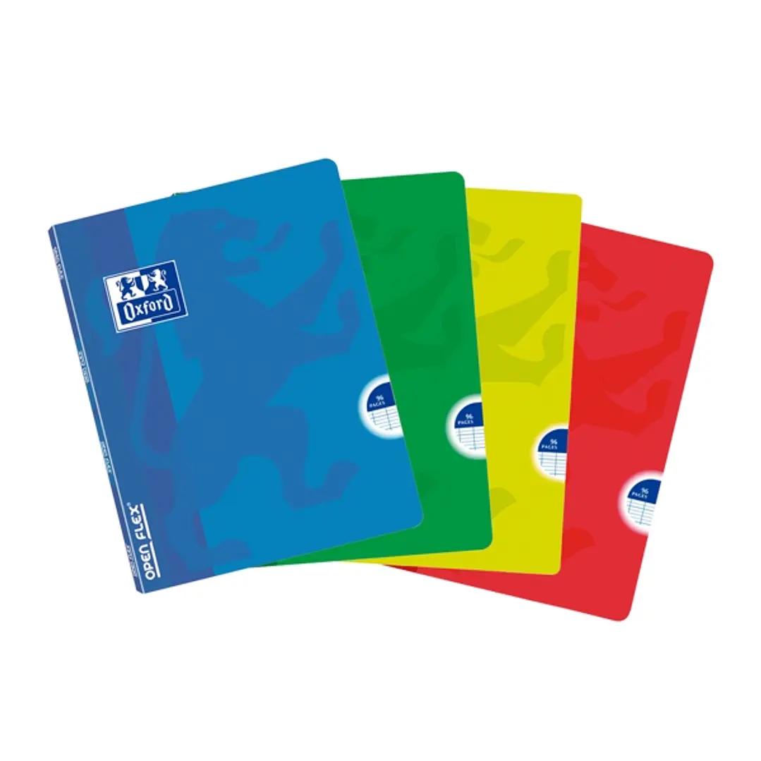 Oxford School Classic Openflex A5 Libreta Grapada - Tapa de Plastico Resistente - 1 Linea con 2 Margenes - 48 Hojas - Colores Surtidos 1