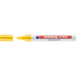 Edding 750 Rotulador Permanente - Punta Redonda - Trazo entre 2 y 4 mm. - Tinta Opaca - Secado Rapido - Color Amarillo