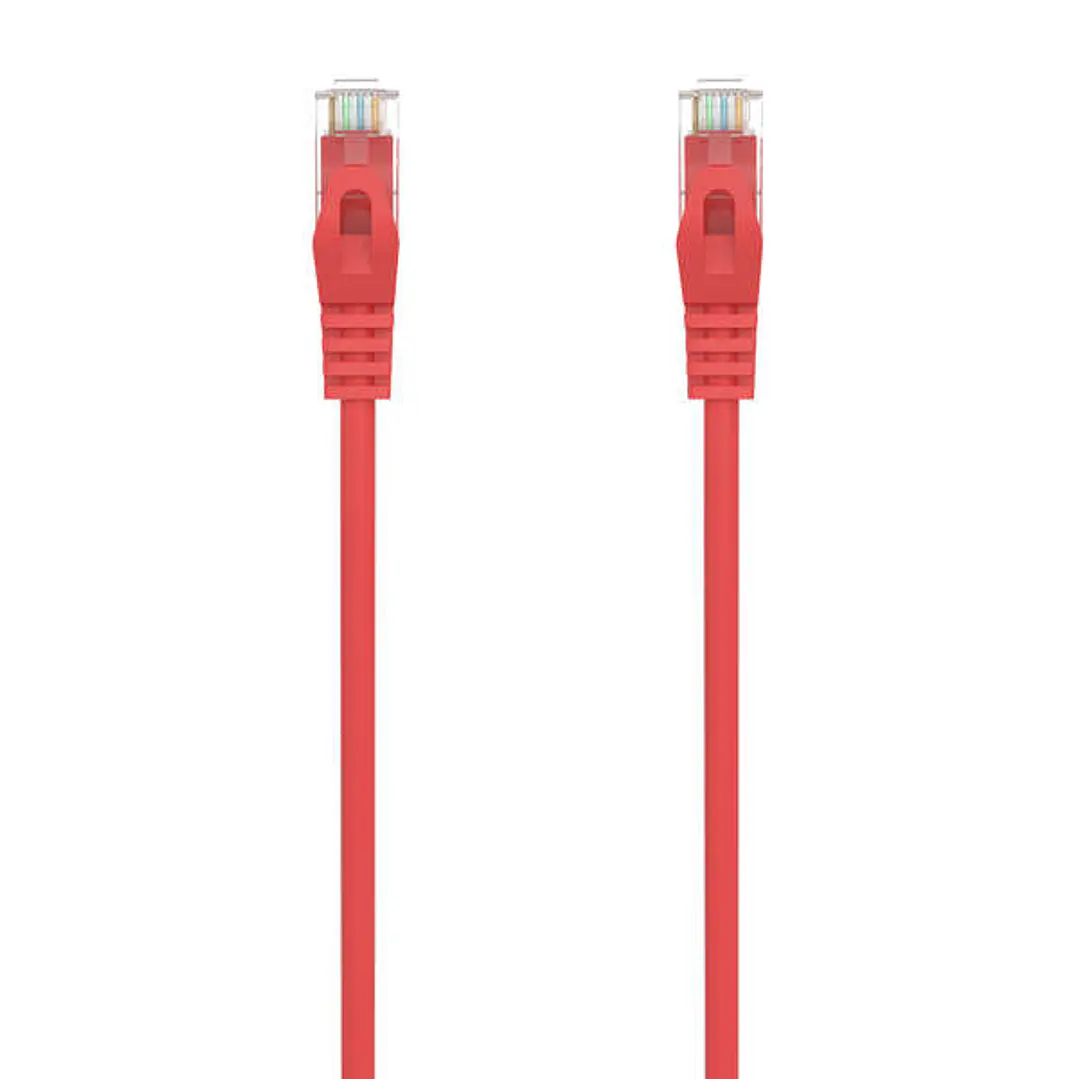 Aisens Cable de Red Latiguillo RJ45 LSZH Cat.6A 500 MHZ UTP AWG24 - 0.3m - Libre de Halogenos - 10 Gigabit/s - Color Rojo 1