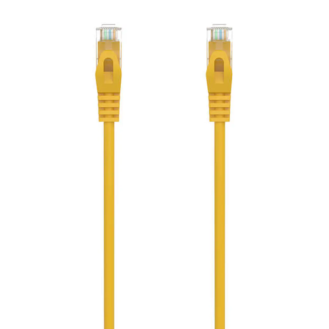Aisens Cable de Red Latiguillo RJ45 LSZH Cat.6A 500 MHZ UTP AWG24 - 0.3m - Libre de Halogenos - 10 Gigabit/s - Color Amarillo 1