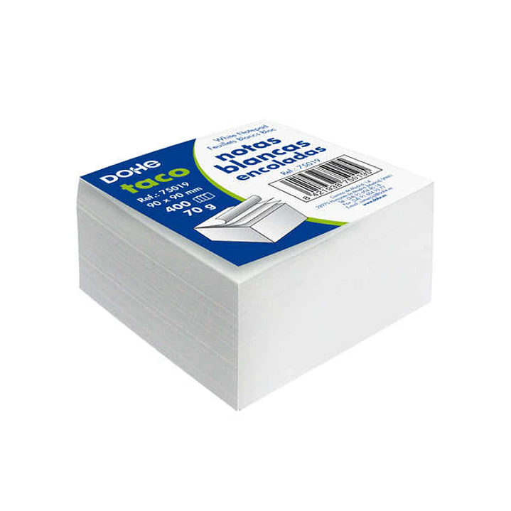 Dohe Bloque de 400 Notas de 90x90mm - Papel Blanco de 70gr - Engomado Superior 1