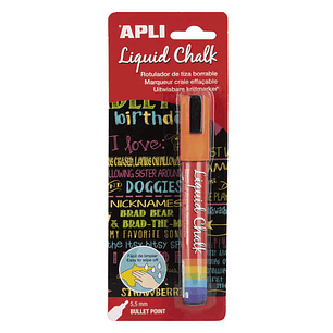 Apli Rotulador de Tiza Liquida - Punta Redonda de 5.5mm - Ideal para Pizarras, Plastico, Ventanas, Ceramica, Vinilos, Metal, Etc - Facil de Borrar con