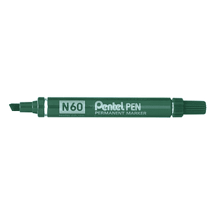 Pentel Pen N60 Rotulador Permanente - Punta Biselada Resistente y Duradera - Resistente a Agua y Luz - Color Verde